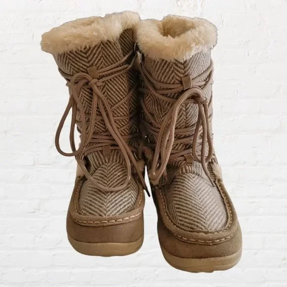 Woolrich Tan Snow Boots Sz 9 - Picture 2 of 6